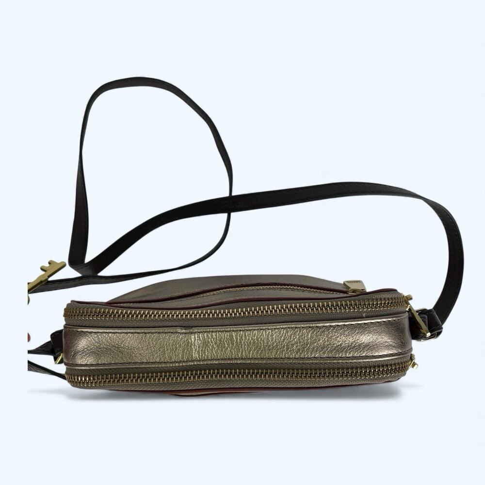Fossil Women's Rose Gold Piper Toaster Leather Crossbody purse shoulder bag - Picture 5 of 9